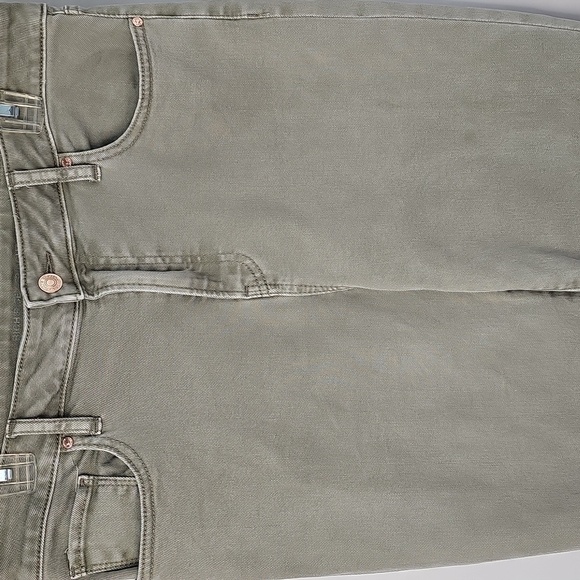 Chico's Olive Gray High Rise Straight Leg Ankle Jeans 5-Pockets Slight Distress - Picture 6 of 12